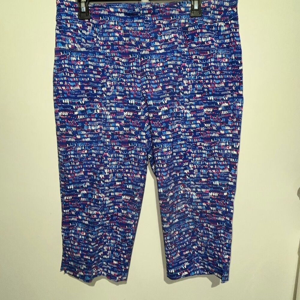 Coconut Row Palm Beach Women's Multicolor Patterned Pull-On Capri Pants‎ Size 14